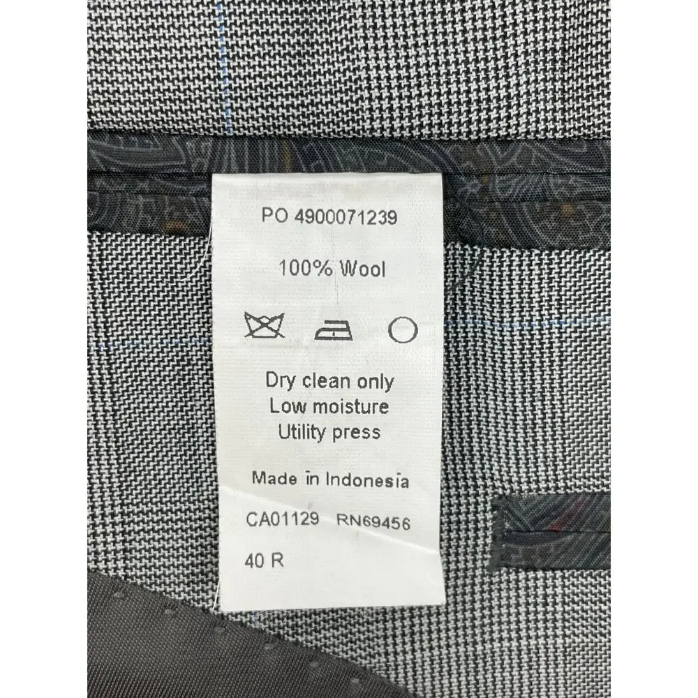 Lauren Ralph Lauren Blazer Mens 40R Plaid‎ 100% Wool 2-Button Single Breasted